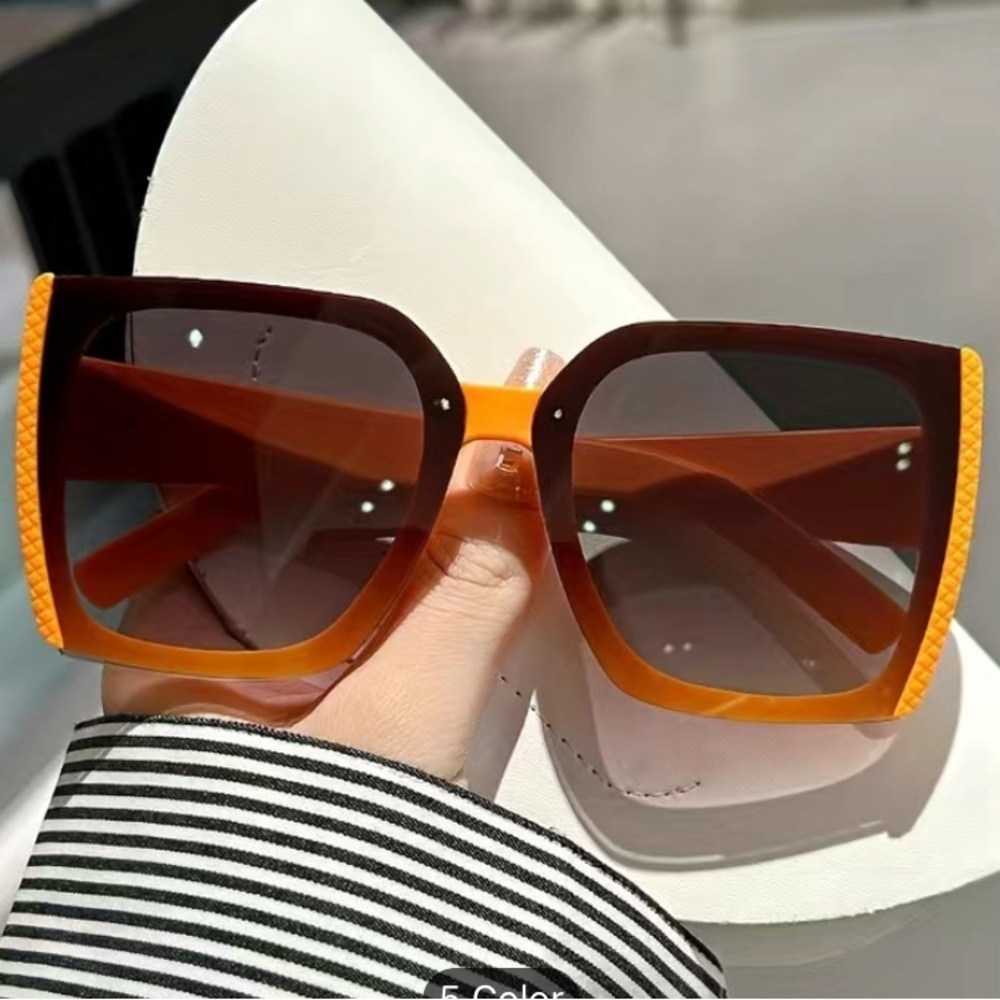 Orange square oversized sunglasses 🕶️ - Picture 2 of 7